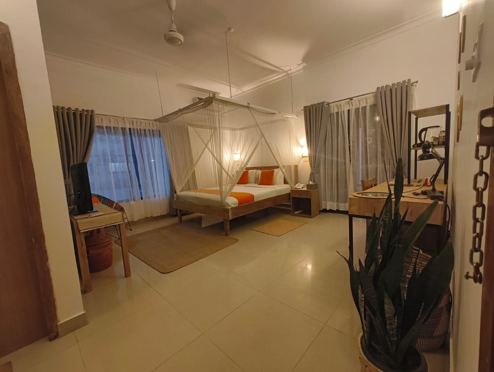 A comfortable room at the Dutch Club guest house