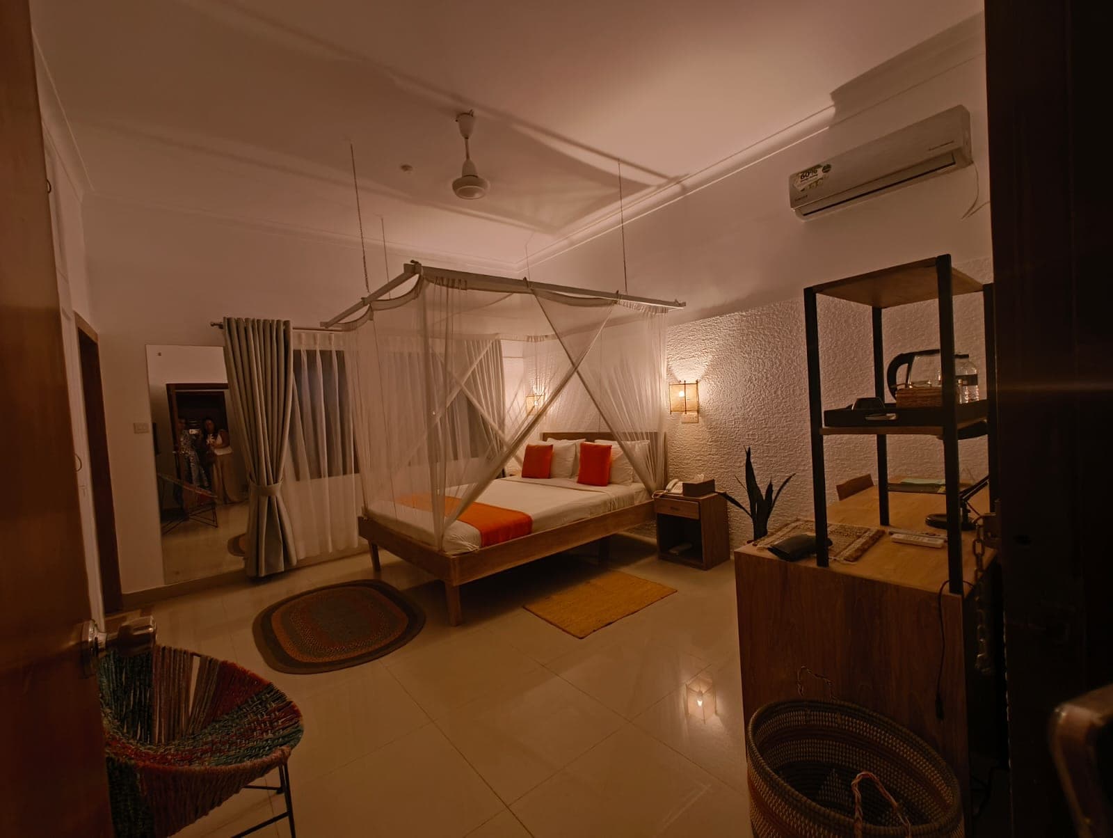 A guest room at the Dutch Club guest house