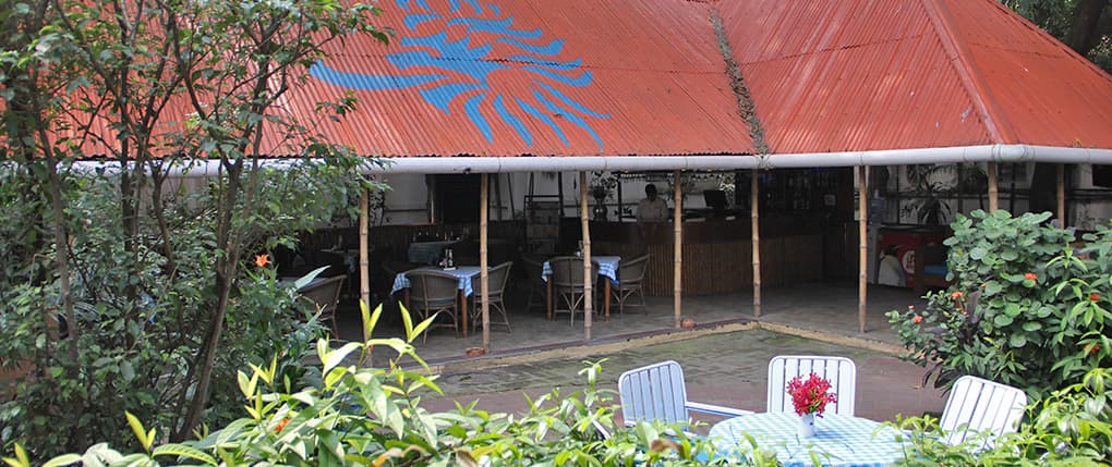 The outdoor garden restaurant